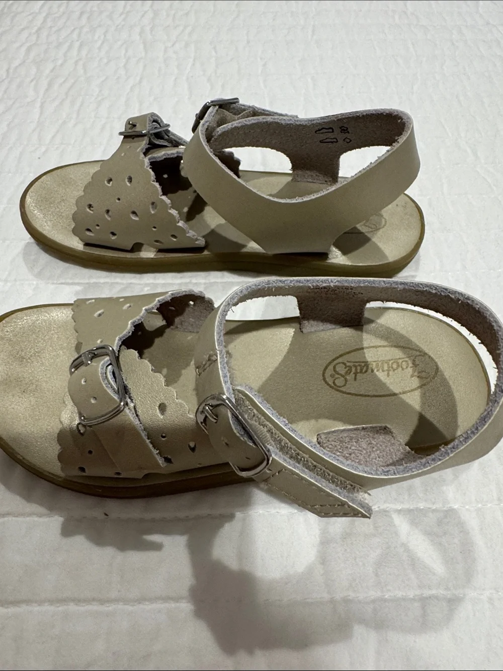 Toddler Girl Gold Footmate Sandals